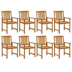 vidaXL 9-Piece Patio Dining Set - Solid Acacia Wood - Spacious and Elegant Design - Features Umbrella Hole - Weather-resistant Chairs
