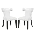 Modway Curve Vinyl Set Of 2, Two Dining Chairs, White