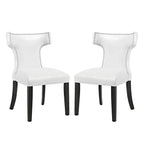 Modway Curve Vinyl Set Of 2, Two Dining Chairs, White