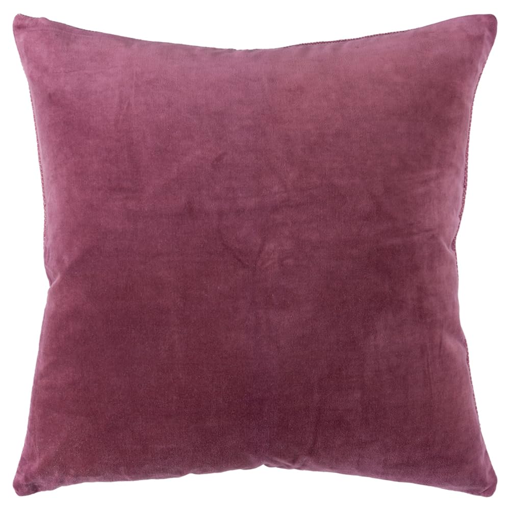 Rizzy Home 22&quot; x 22&quot; Cotton Canvas Pillow Cover in Berry