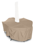 KoverRoos Weathermax 41361 Large High Back Dining Set Cover with Umbrella Hole, 112 by 88 by 36-Inch, Toast