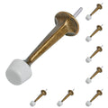 Homotek 8 Pack Heavy Duty Solid Rigid Door Stop With Soft Rubber Tip, Zinc Die Cast Door Stopper Protect Wall & Door,Brass Bronz