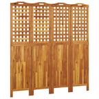 Vidaxl Acacia Wood Room Divider - 4-Panel, Foldable, Easy To Store, Versatile Usage, Ideal For Bedroom And Living Room Divisions