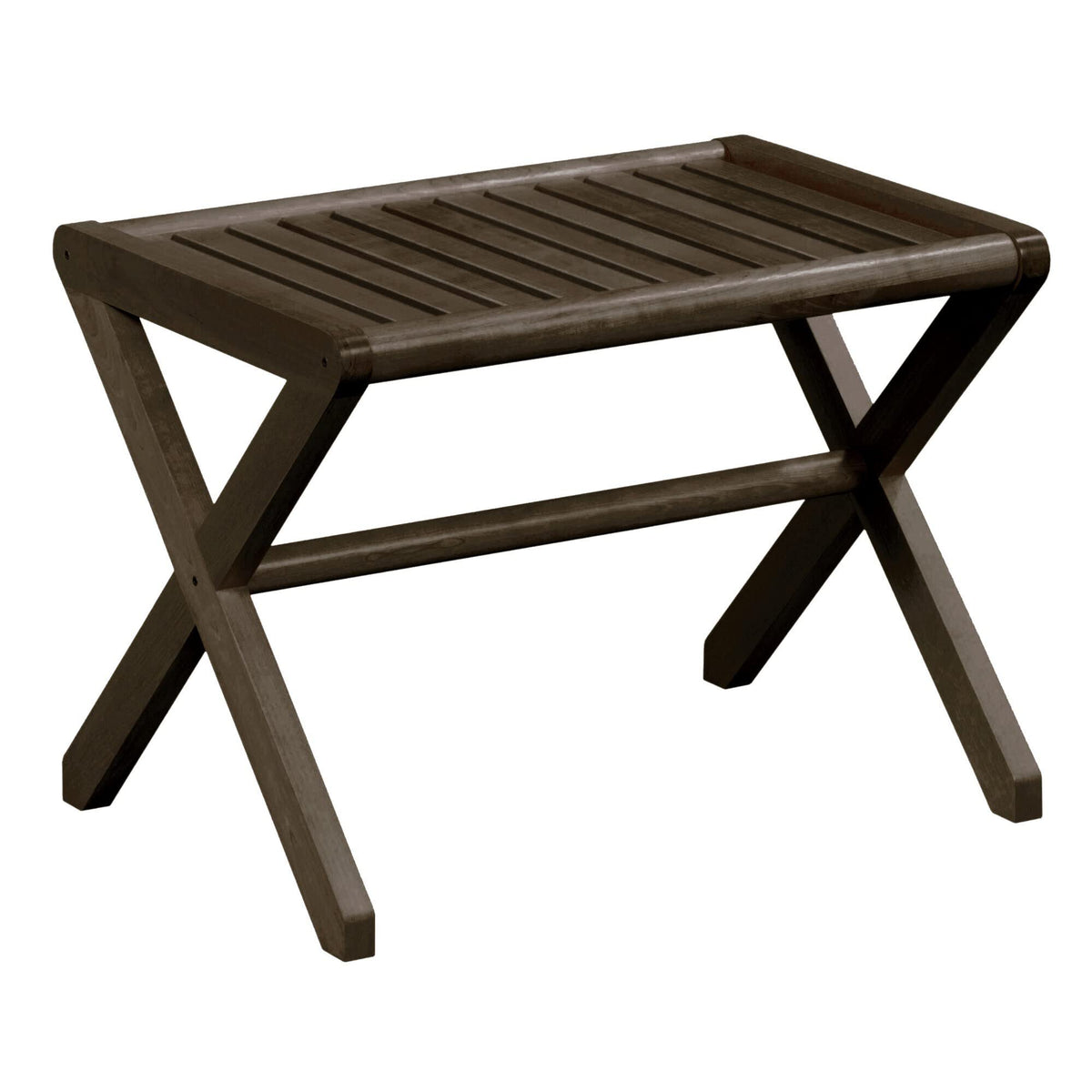 HomeRoots 23' Dark Brown Wood Slat Stool Or End Table