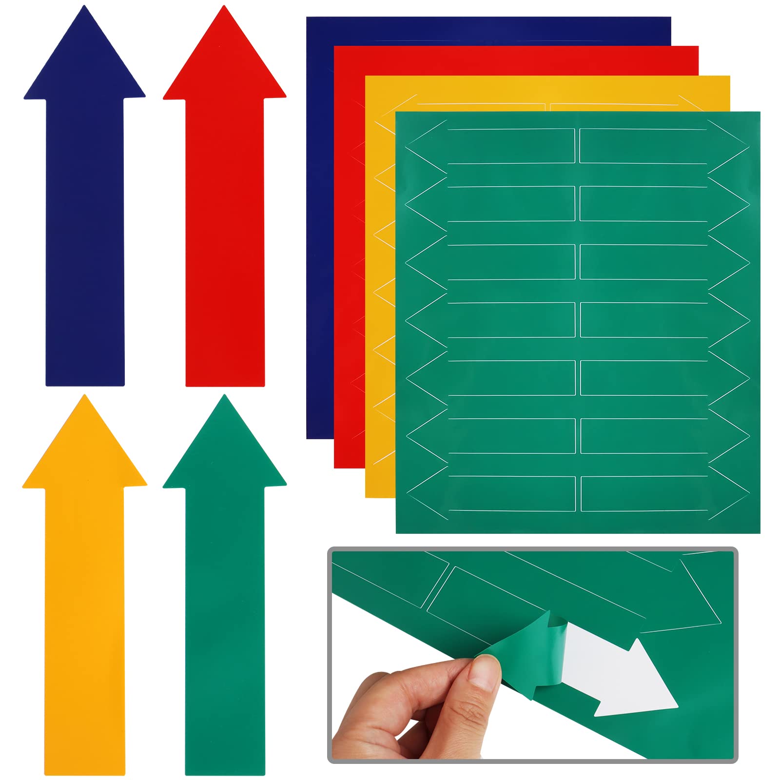 Wexpw Arrow Floor Decals Stickers, 56 Pieces Pvc Directional Adhesive Arrow Sign Removable Adhesive Arrow Floor Decal Marking St