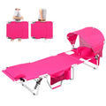 Oversized Extra Wide Tanning Chair with Sun Canopy Face Hole Padded Adjustable Washable, Heavy Duty Layout Folding Lounge Chair 