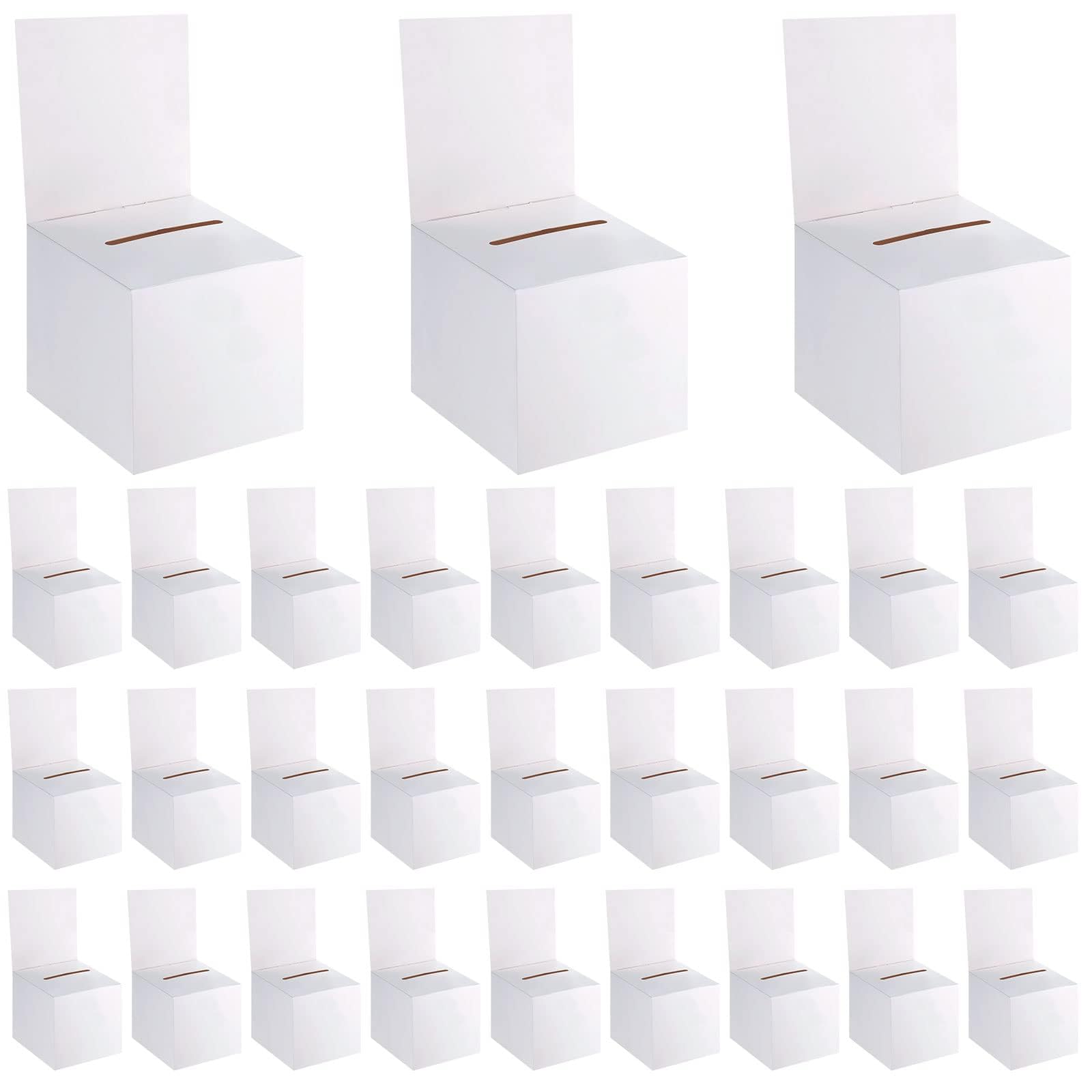 Zzhxkjhky 60 Pack Raffle Boxes Ballot Box Suggestion Box With Slot, 6 X 6 X 6 Inch Cardboard Raffle Boxes With Slot For Ticket A