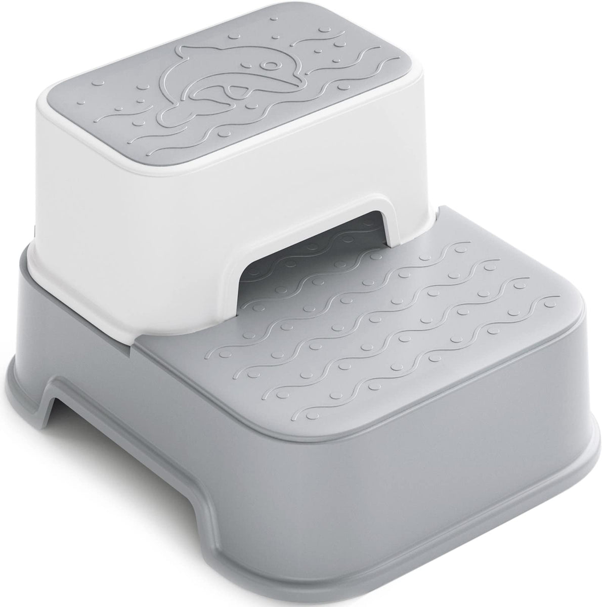 Toddler Step Stool For Bathroom,Kids Step Stool For Potty Training,Toilet Stool, Slip Resistant (Grey, 1)