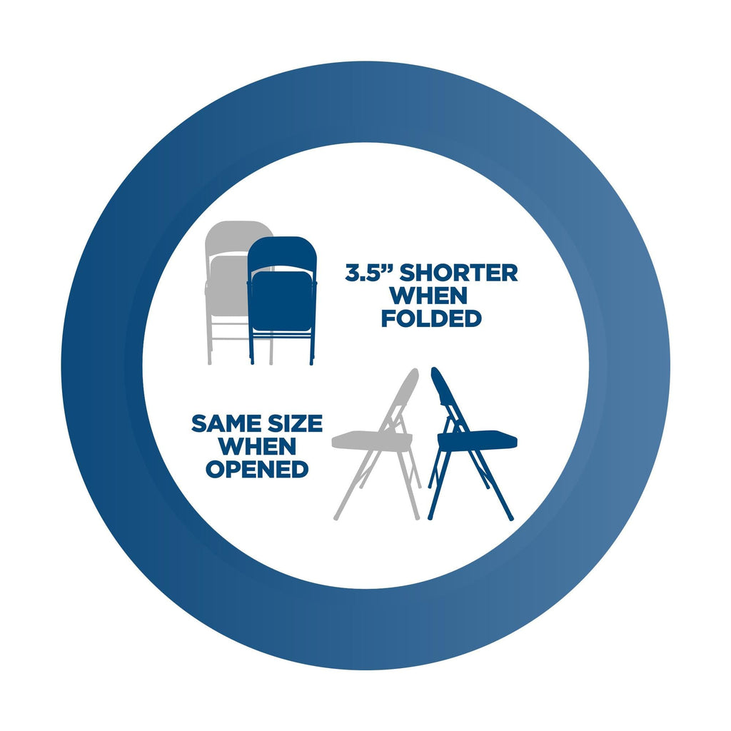 Cosco Smartfold All-Steel Folding Chair, 4-Pack, Antique Linen