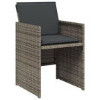 vidaXL Patio Dining Set - 9 Piece Outdoor Furniture with Cushions Gray Poly Rattan, Glass Table Top, Foldable Chairs