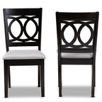 Baxton Studio Lenoir Contemporary Fabric Dining Chair, Grey and Espresso, 2/Set (162-2PC-10524HT)
