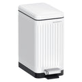 SONGMICS Bathroom Trash Can, 2.6-Gallon (10 L) Trash Bin with Lid, Slim for Small Spaces, Stainless Steel Garbage Can, Soft Clos
