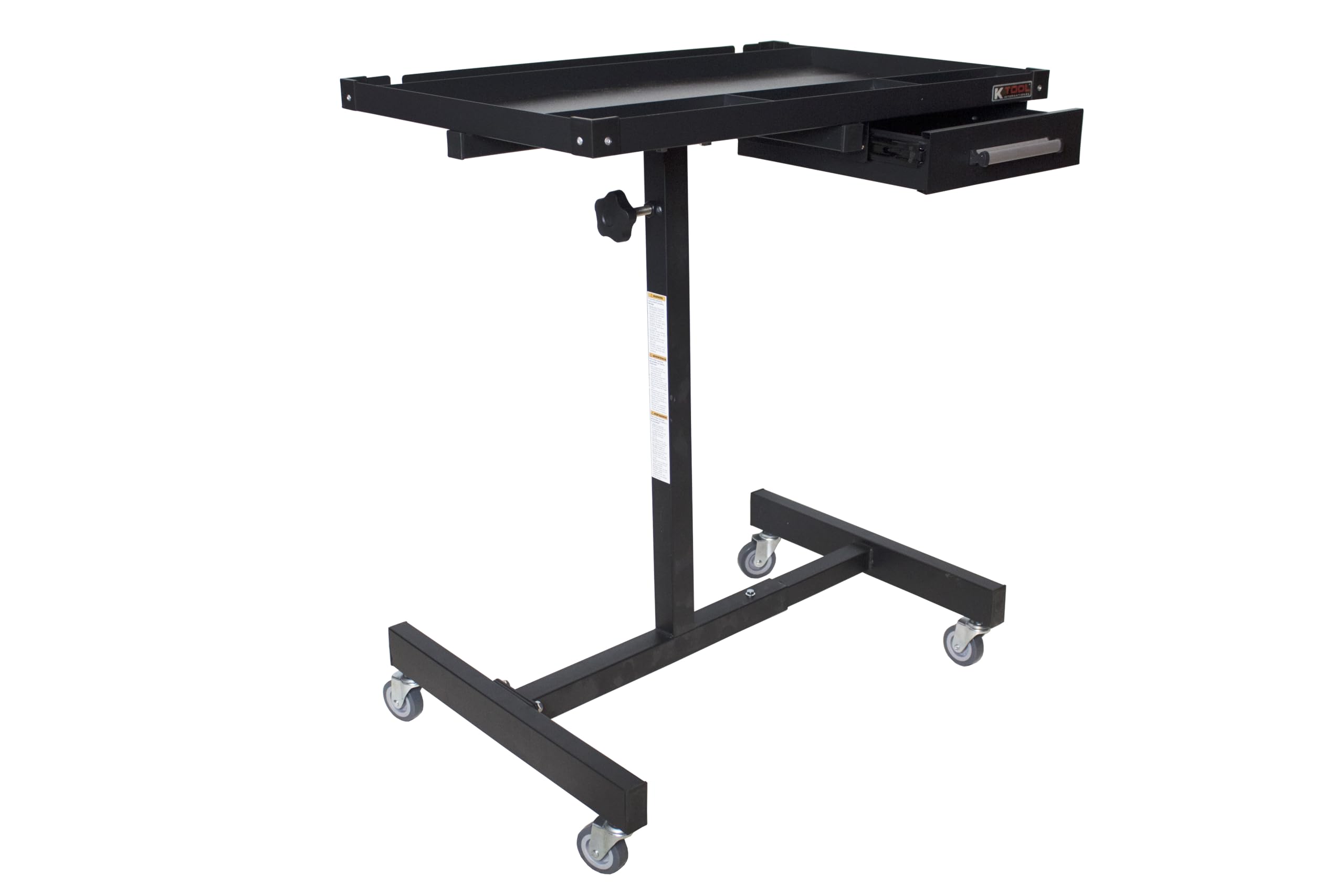 K Tool International 75107 Adjustable Tear Down Work Table with Drawer for Garages, Repair Shops, and DIY, Portable, (4) 2 Swive
