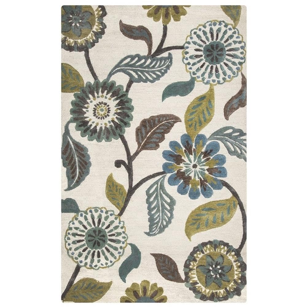 Rizzy Home Alora Decor Milan 6'6" X 9'6" Floral Sage/Blue-Teal/Gray/Rust/Blue Area Rug