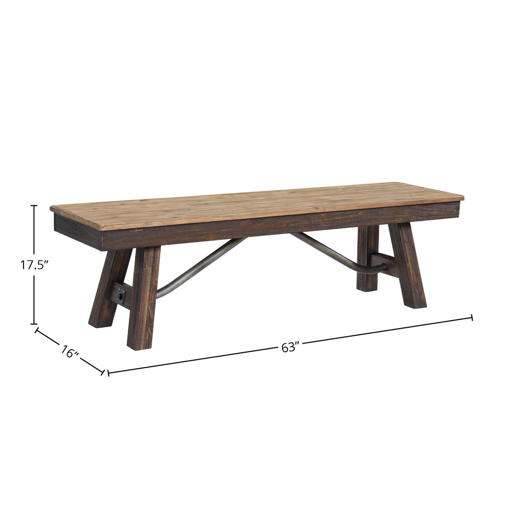 Intercon Transitions 63", w/Wood Seat Bench, Brown