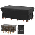 Velway Patio Table Chairs Set Cover Square Waterproof 76'Lx54'Wx28'H Outdoor Bistro Dining Set Cover Fire Pit Table Cover Furniture Cover Small Rectangle Ultra Windproof Uv-Resistant