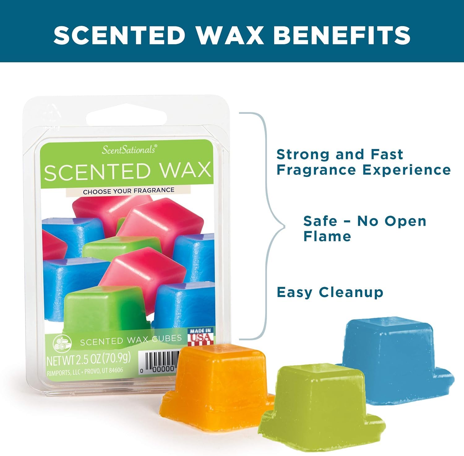 Scentsationals Scented Wax Fragrance Melts - Holiday Collection - Wax Cubes Pack, Home Warmer Tart, Electric Wickless Candle Bar