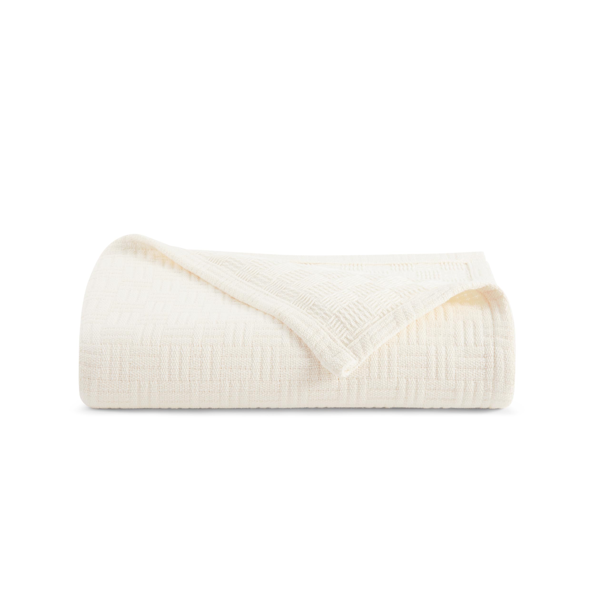 Arkwright Basket Weave Queen Blanket - 100% Ringspun Cotton All Season Blankets, Luxury Hotel Quality, Soft On Skin, Breathable,