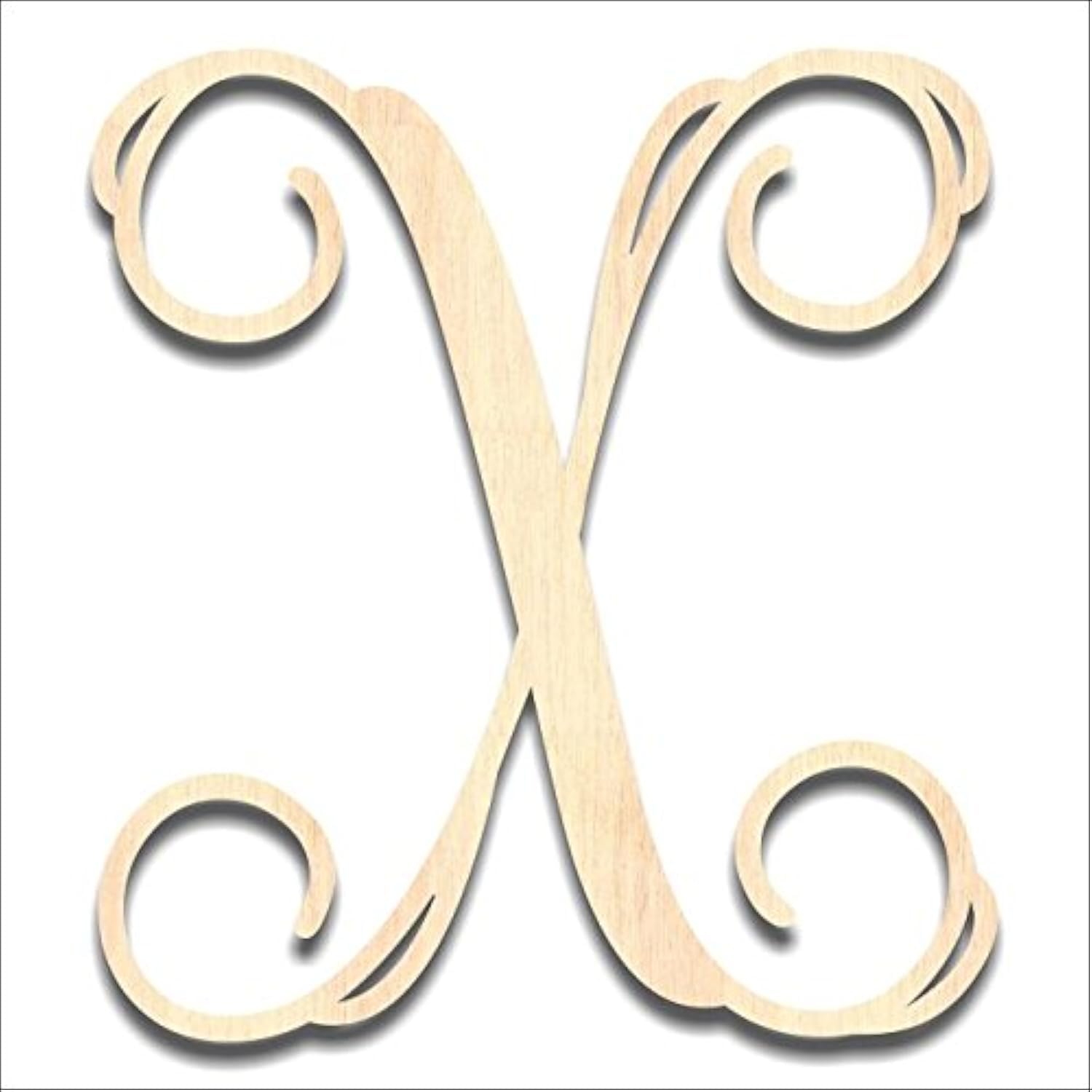 Back40Life - Precision Cut Vine Wood Monogram Letter - 13-inch Unfinished LC-01 Parent (X)