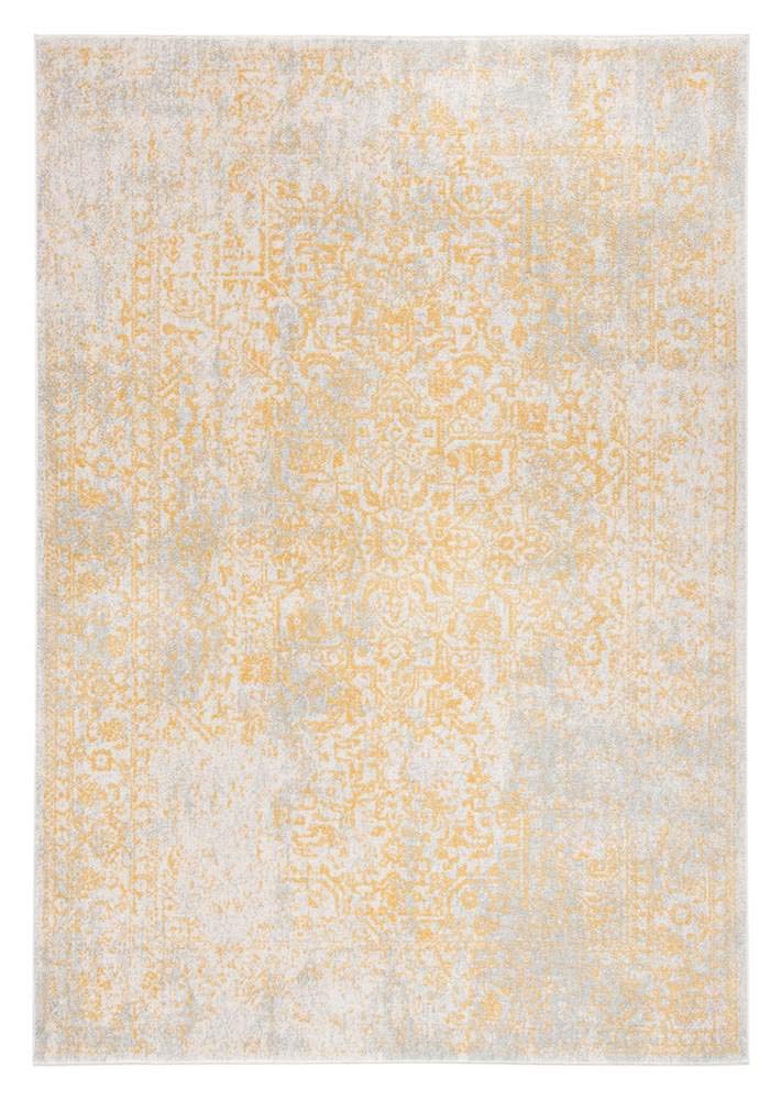 SAFAVIEH Evoke Collection Area Rug - 9 x 12, Ivory & Gold, Oriental Distressed Design, Non-Shedding & Easy Care, Ideal for Hig