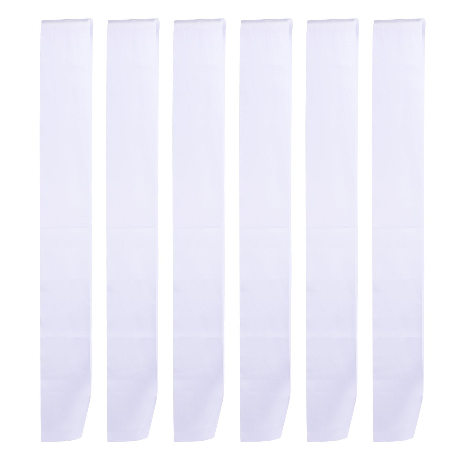 BBTO 6 Pieces White Sashes Blank for Pageants 2025 Blank Satin Sash Plain Sashes for DIY Wedding Hen Party Beauty Pageant Gradua