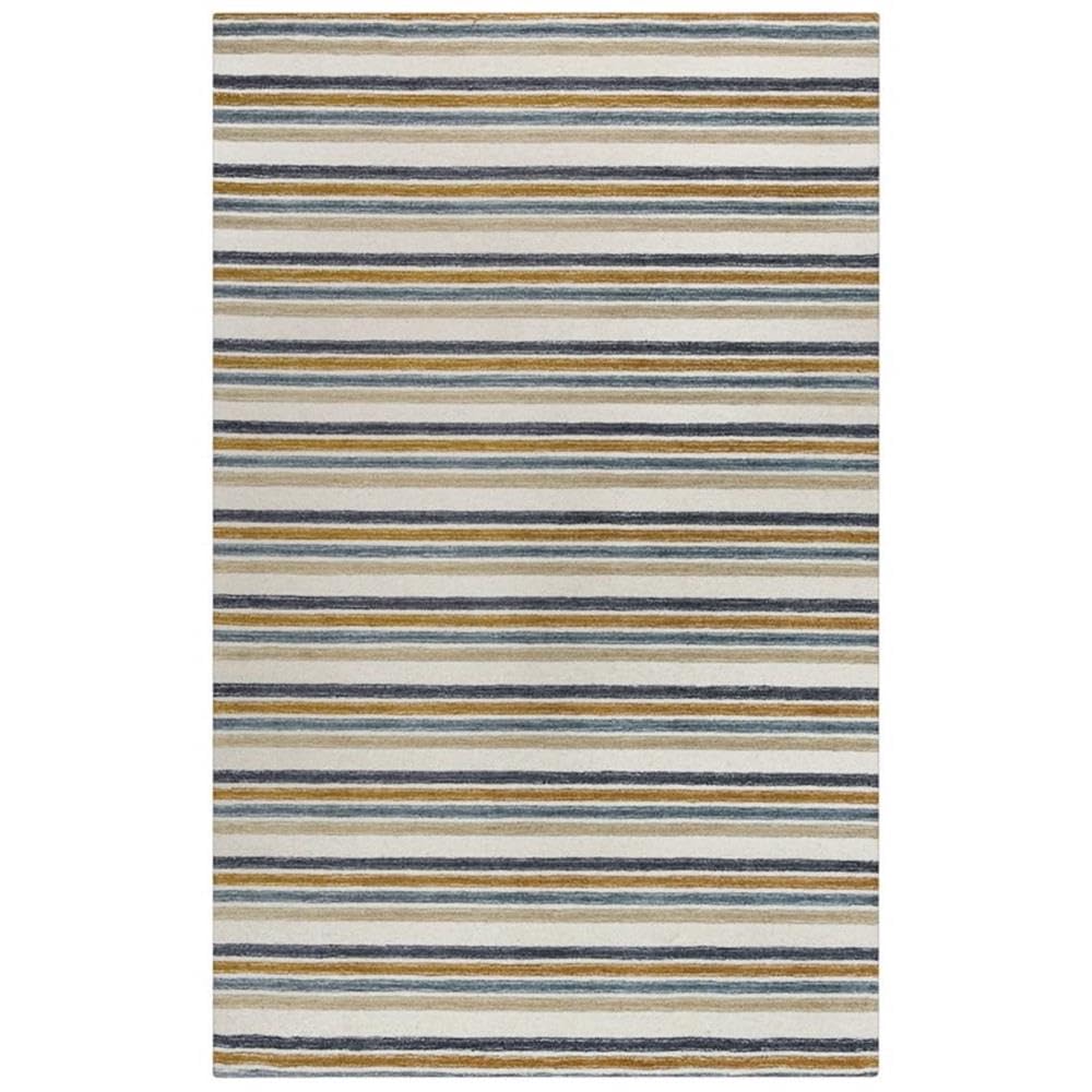 Alora Decor Rivera 7'9" X 9'9" Stripe Ivory/Beige/Charcoal Hand-Tufted Area Rug