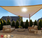 Gorilla Grip Heavy Duty Sun Shade, Uv Protection Fade Tear And Rust Resistant Triangle Sunshade Canopy, Curved Edges Blocks Sunlight, Breathable Sail, Outdoor Patio, Lawn Garden Sand
