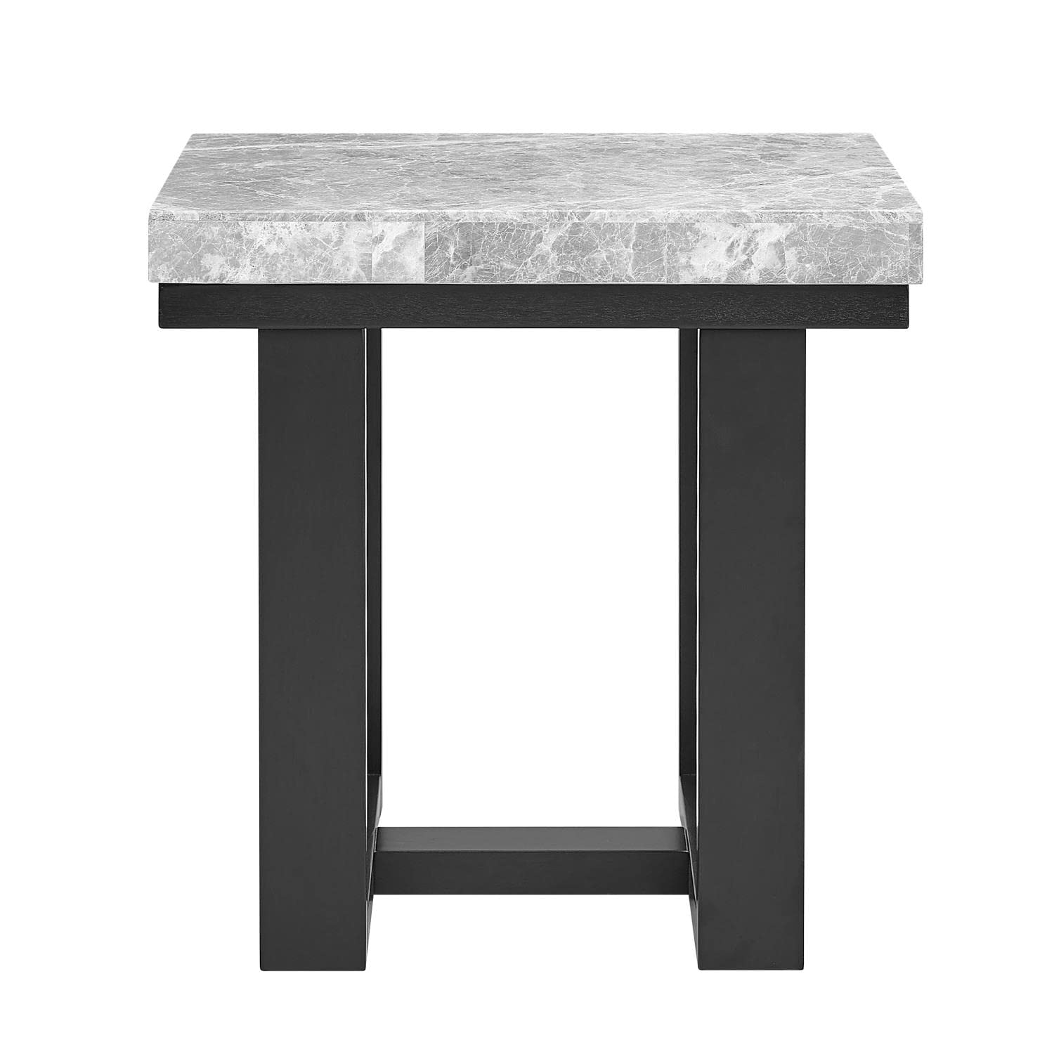 Steve Silver Furniture Lucca Gray Marble Side Table
