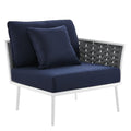 Modway Stance Modern Fabric & Aluminum Outdoor Right-Facing Armchair In Navy