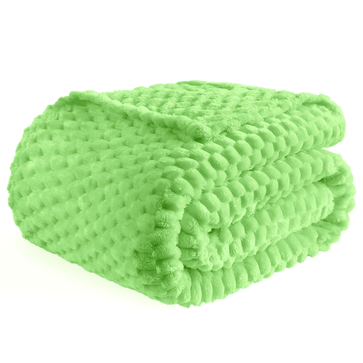 Bnuitland Light Green Flannel Throw Twin Size Blanket (60X80 Inches), 300 Gsm Fleece Cozy Warm Soft Home Decor Lightweight Bed B