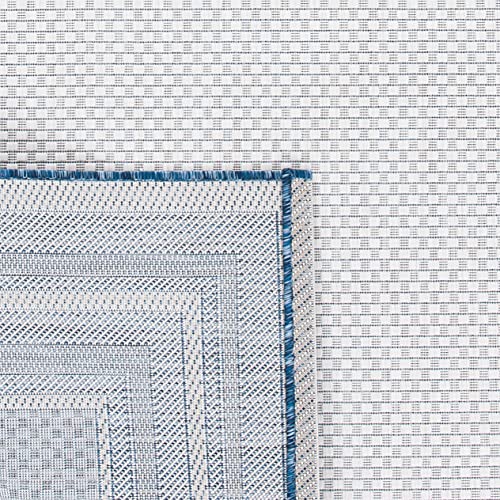 Safavieh Courtyard Collection 2' X 3'7' Ivory/Navy Cy8475 Indoor/ Outdoor Waterproof Easy Cleaning Patio Backyard Mudroom Accen