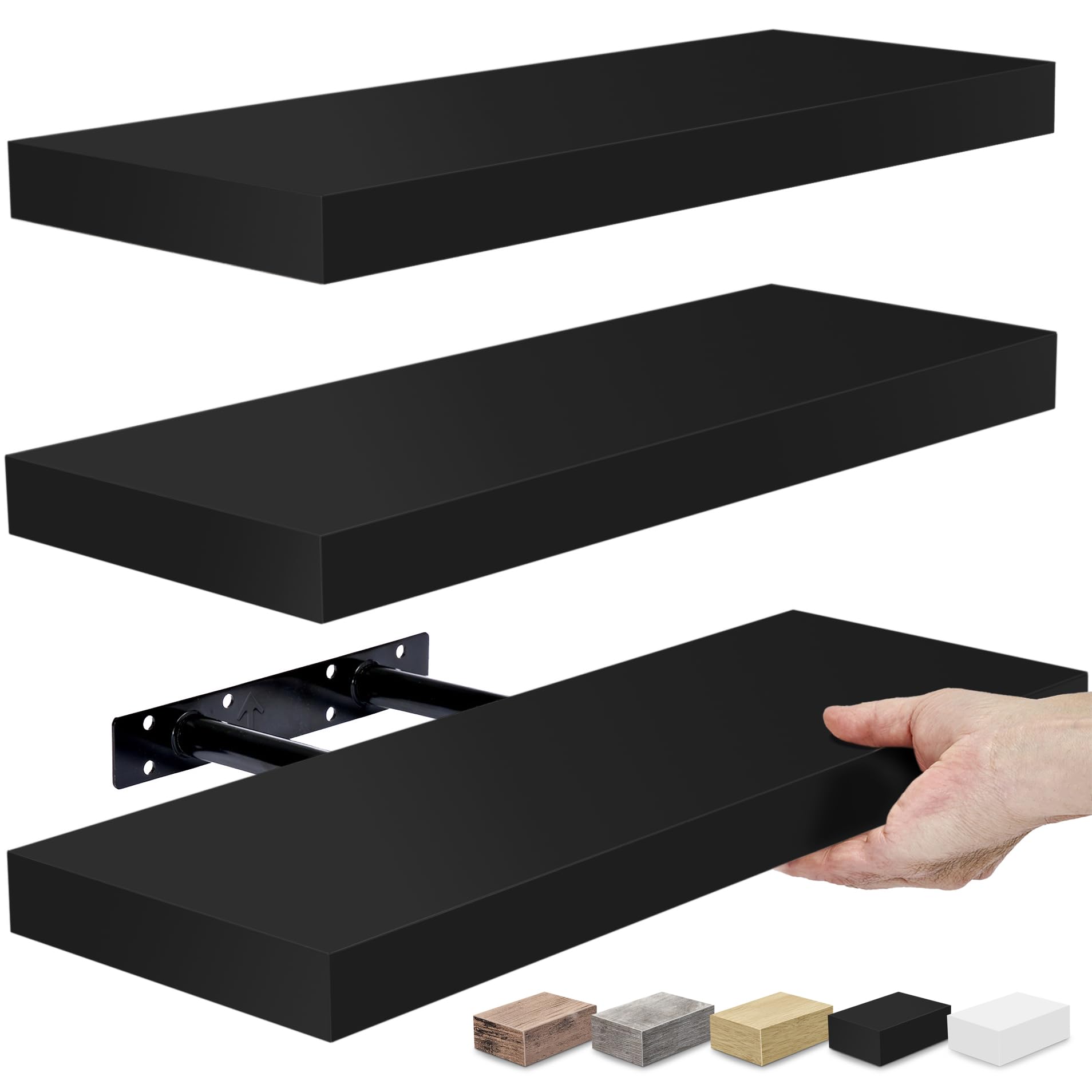 Sorbus Floating Shelves for Wall, Bathroom Shelves Wall Mounted for Kitchen, Bedroom, Bathroom Storage Over Toilet, Hanging Book