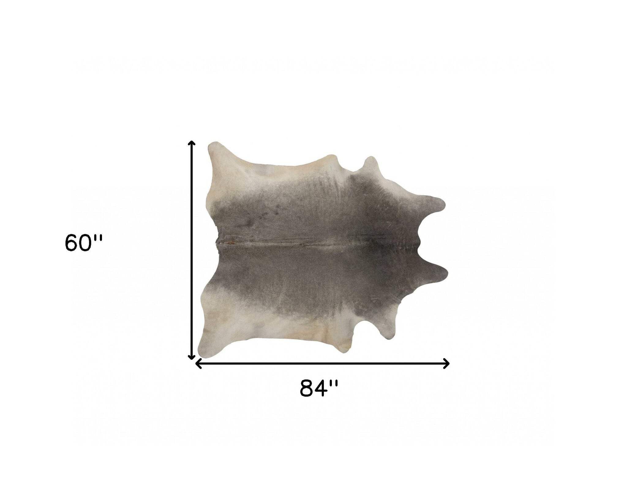 HomeRoots Cowhide Rug 5X7 Black & Silver