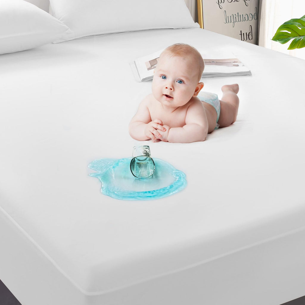 Grt 2 Pack 100% Waterproof Mattress Protector Full Size, Breathable & Noiseless Waterproof Mattress Cover Fitted Deep Pocket Fro