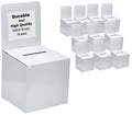 White Raffle Ticket Box Donation Collection Ballot Box Reusable Sturdy Thick Cardboard Box With Slot Comment Suggestion Box With