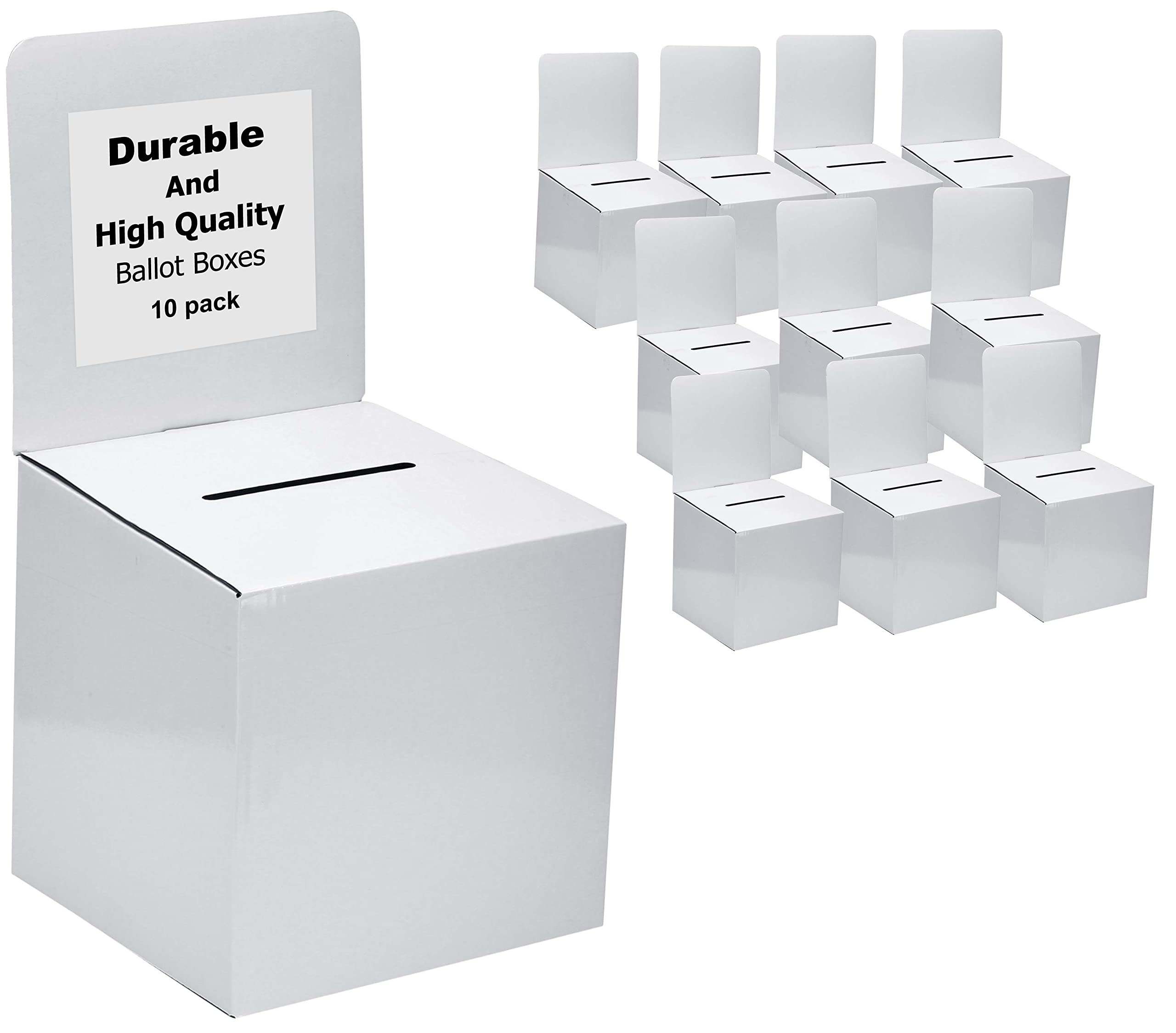 White Raffle Ticket Box Donation Collection Ballot Box Reusable Sturdy Thick Cardboard Box With Slot Comment Suggestion Box With