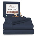 Pizuna Pure 100% Cotton Sheets Full Size, Luxurious 400 Thread Count Long Staple Cotton Sateen Sheets Full With 15'' Deep Pocket