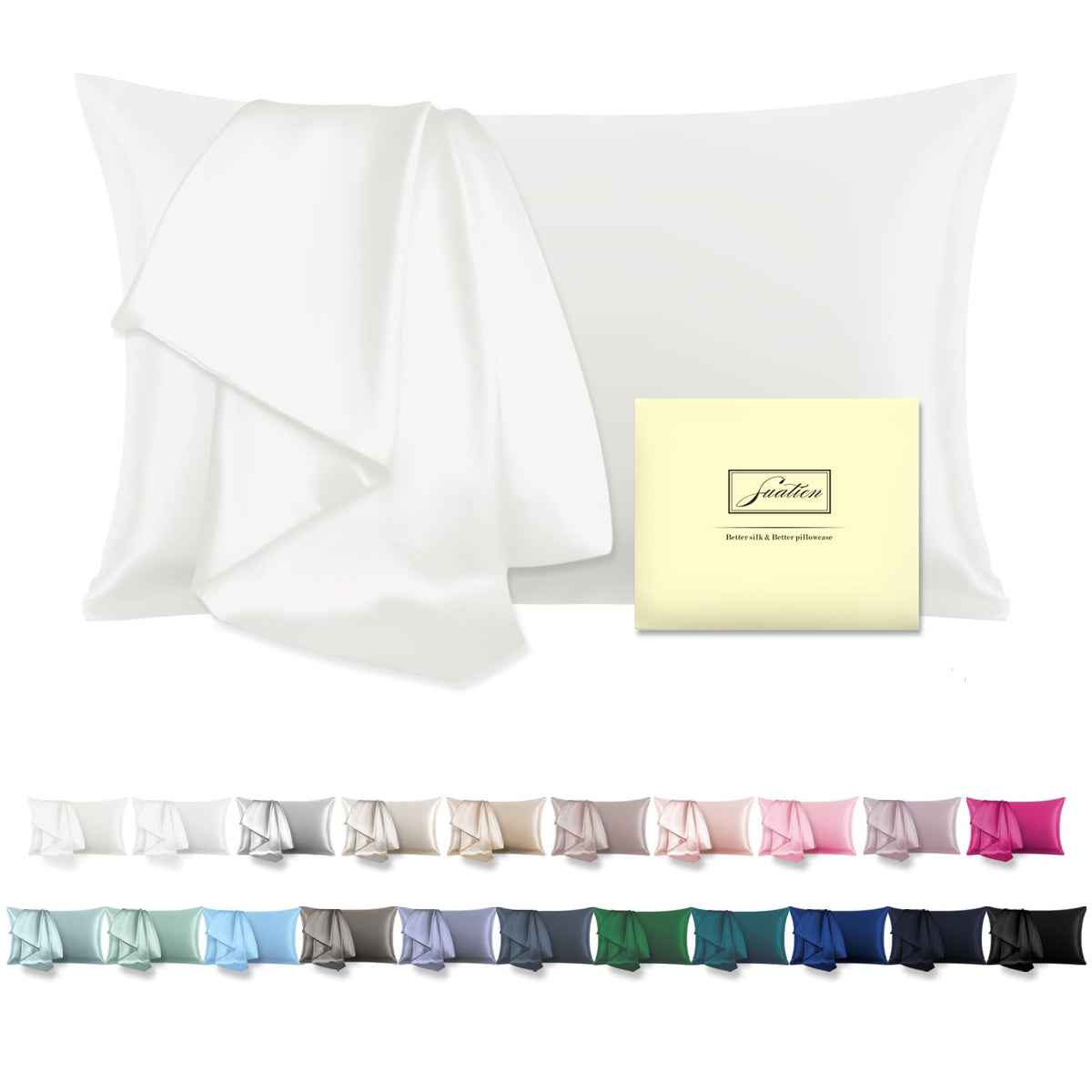 Mulberry Silk Pillow Cases For Hair And Skin King Size Silk Pillowcase With Zipper Soft Breathable Smooth Cooling Satin Silk Pil