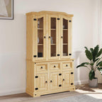 vidaXL Highboard - Spacious Storage with Shelves and Drawers - Solid Pine Wood, Rustic Design - Honey Brown