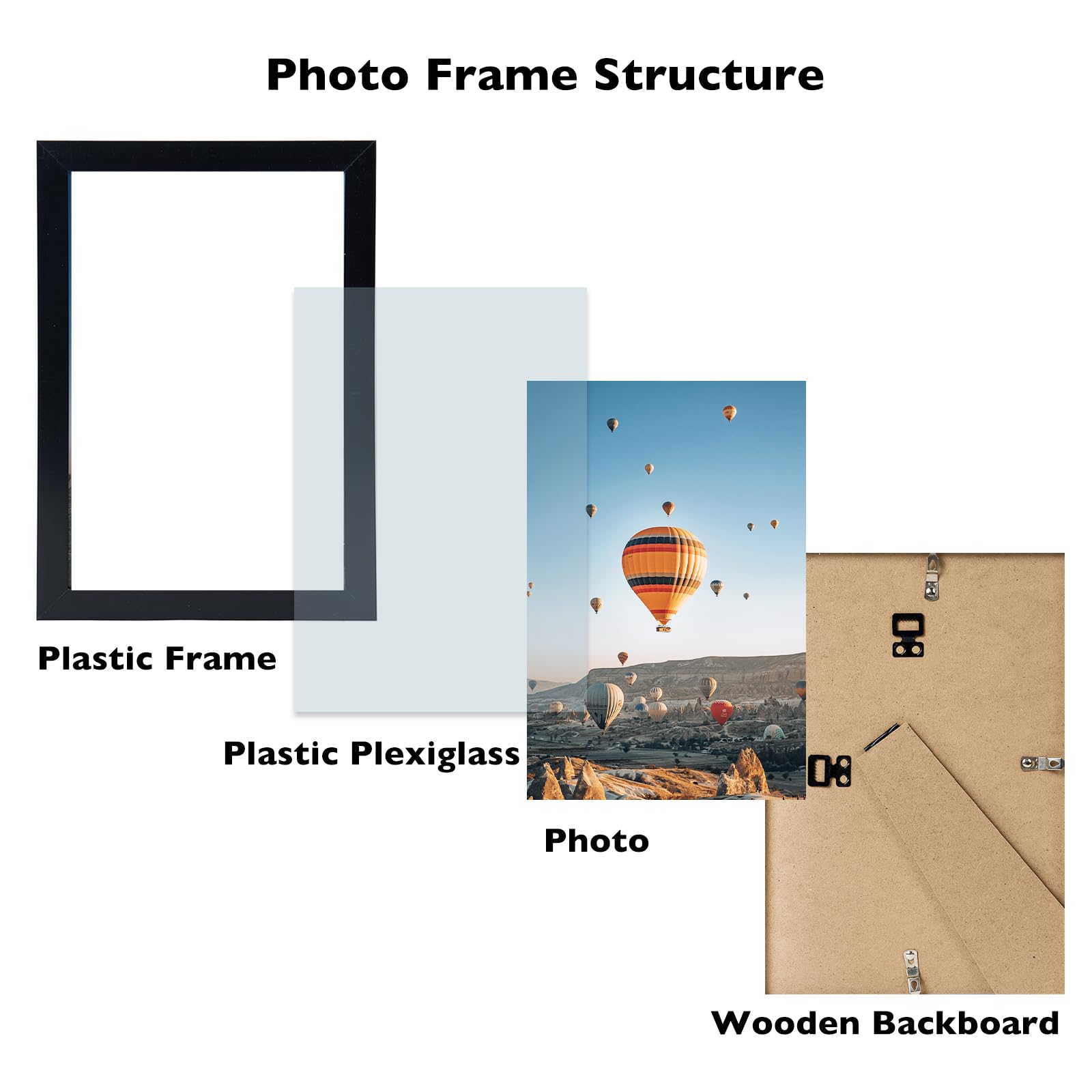 Jcjmy 7X11 Picture Frame Set Of 6 Black For Wall Hanging Or Tabletop- Wall Mounting Horizontally Or Vertically, 7 X 11 Wall Gall