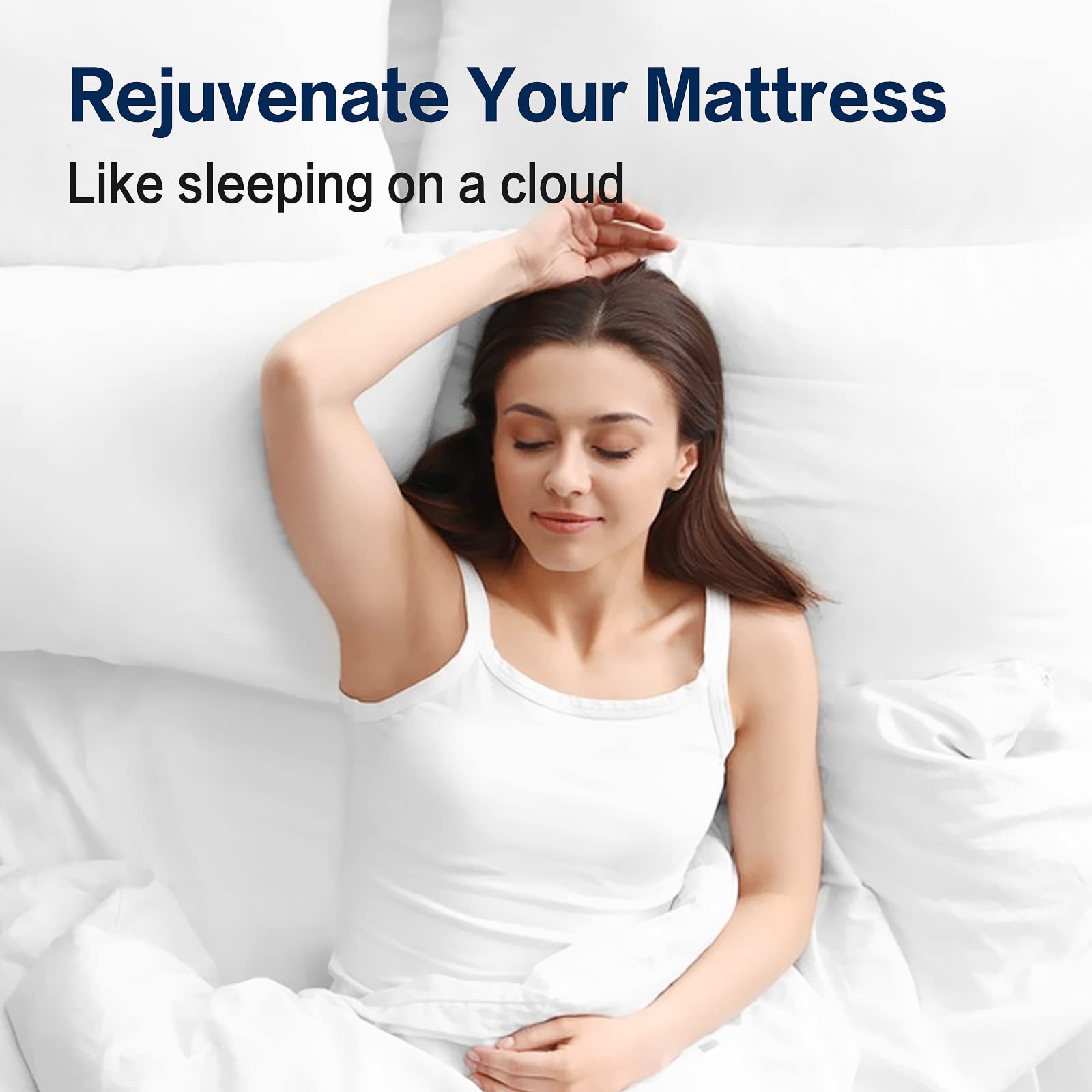 Sopat Mattress Topper Short Queen Size Extra Thick Mattress Pad 8-21'' Deep Pocket Soft Down Alternative Fill Mattress Protector