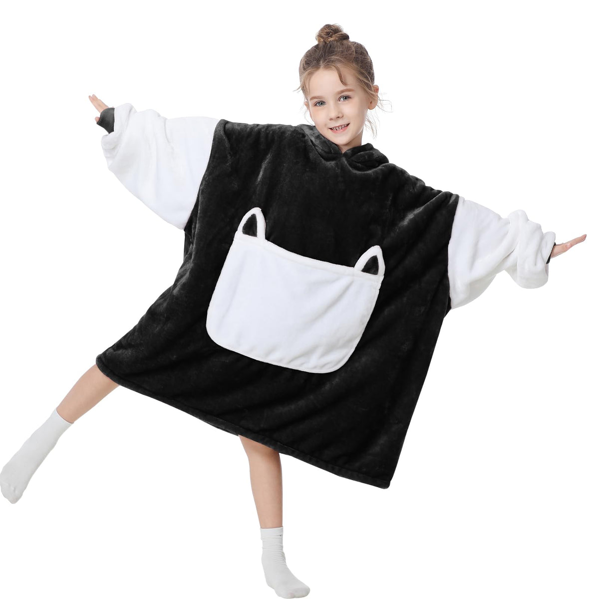Aemilas Wearable Blanket Hoodie For Kids-Thick Flannel Sweatshirt As Birthday Gifts For Teen Boys,Soft Hooded Blanket With Giant