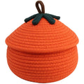 Vobumix Woven Storage Basket with Lid, Household Decorative Utility Basket Halloween Candy Basket Laundry Toy Organizer for Cosm