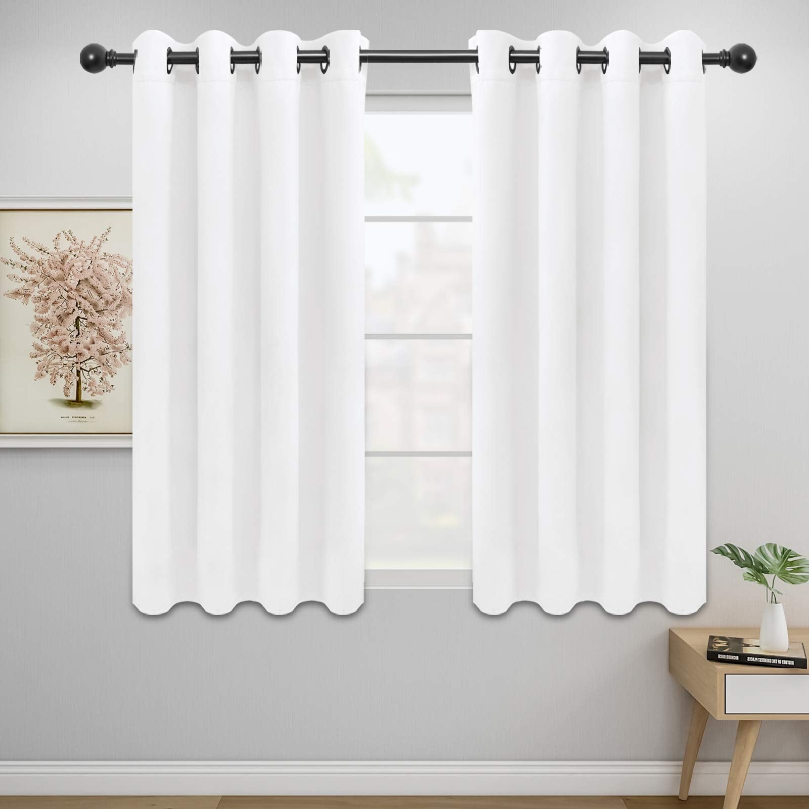 Easy-Going Thermal Insulated Grommet Blackout Curtains For Bedroom,Window Curtains, Noise Reducing Darkening Drapes For Living R