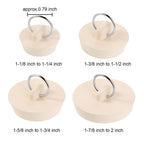 Hestya 4 Pieces Tub Stopper Set Rubber Sink Stopper Drain Plug With Hanging Ring For Bathtub, Kitchen And Bathroom (White, 1-1/8