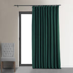 Hpd Half Price Drapes Signature Velvet Thermal Blackout Curtains For Living Room 108 Inch Long 1 Panel Rod Pocket Insulated Blackout Curtains For Bedroom Window Curtains, 100Wx108L, Blackforest Green