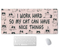 Ssoiu Funny Cats Quote Extended Gaming Mouse Pad (35.5X15.7 In), Large Non-Slip Rubber Base Mousepad With Stitched Edges, Waterp