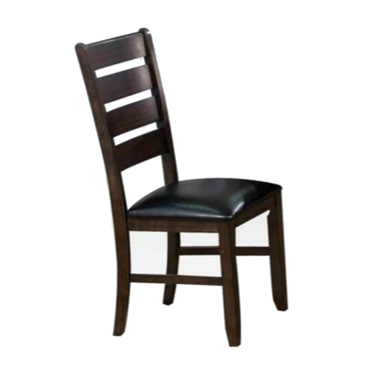 Benjara Benzara Solid Wood Dining Chair With Padded Seat, Set Of Two, Black And Brown