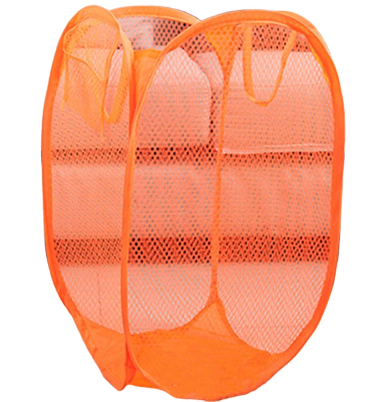 Folding Laundry Storage Baskets for Blankets Large Pop-Up Clothes Hampers with Pocket Nursery Baby Toys Organizer Bin,Orange