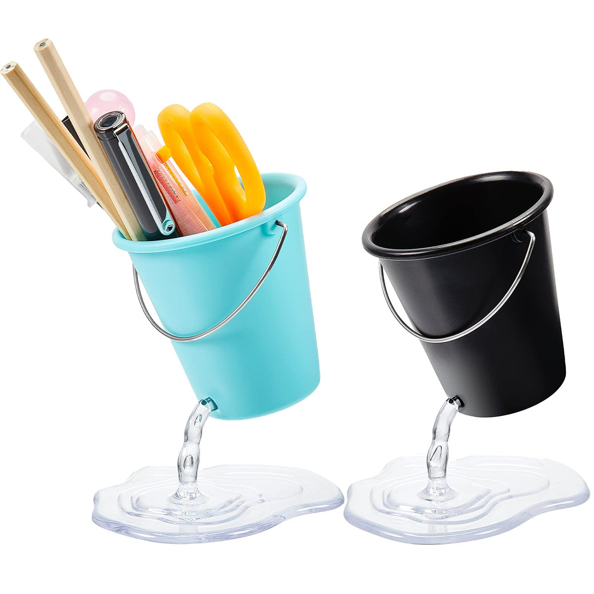 Seajan 2 Pcs Funny Pen Holders Cute Floating Bucket Pencil Case Container Holder Organizer For Office Classroom Desk Accessories